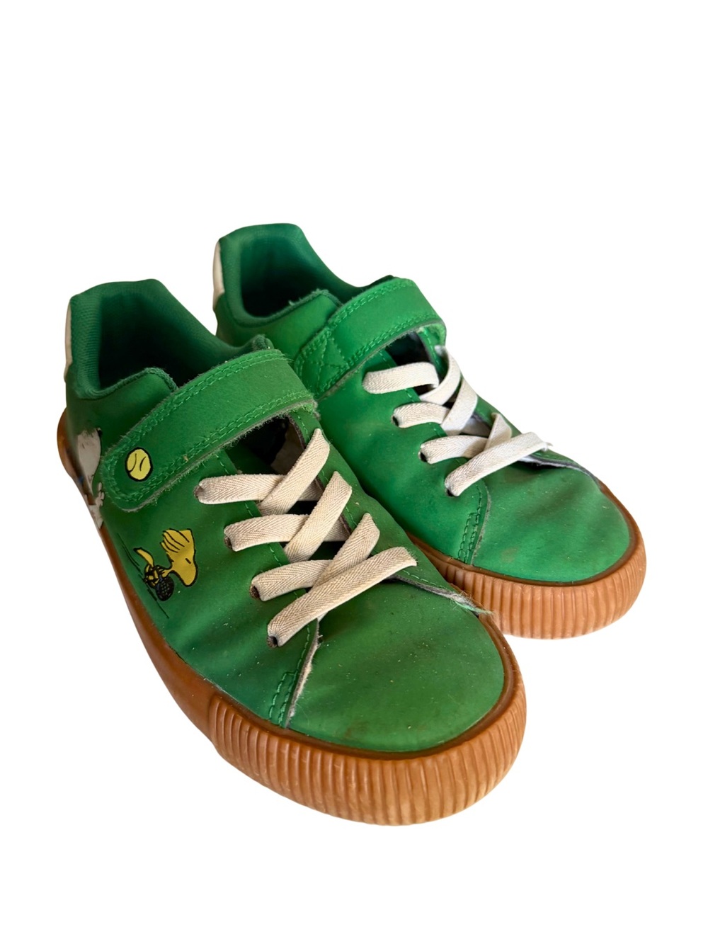 Peanuts Green Canvas Kids Sneakers.